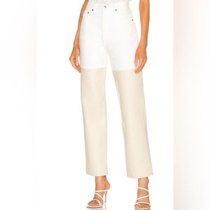 Agolde 90s pinched waist straight two tone/material Jean